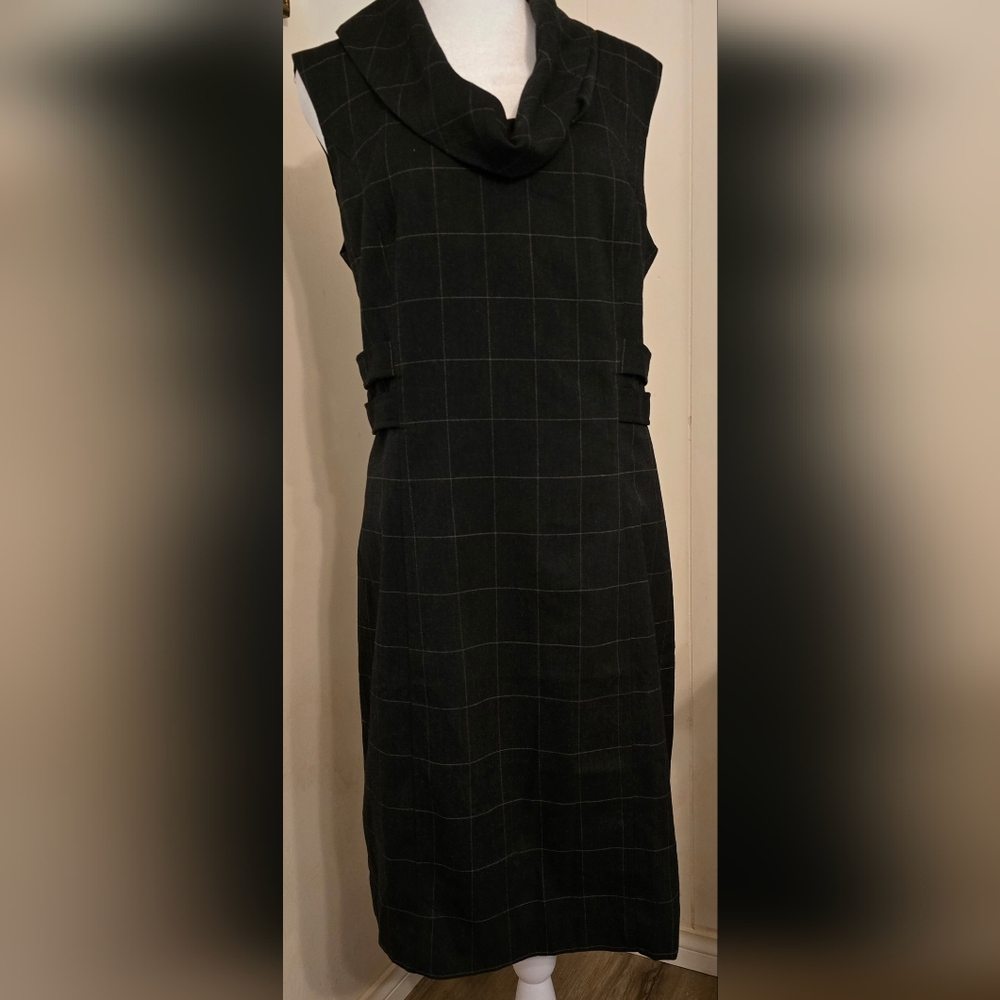 Worthington Black Sheath Midi Dress Sleeveless Work